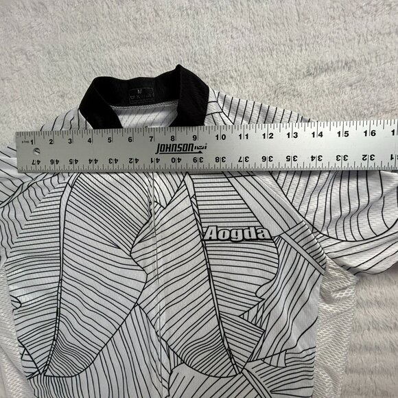 Aogda Men's Zip Up Short Sleeve Mock Neck Activewear Cycling Shirt White Medium - Picture 4 of 6